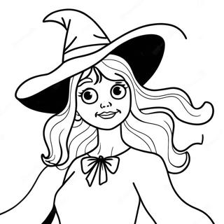 Frightening Witch Coloring Page 3002-2031