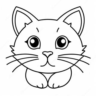 Adorable Black Cat Coloring Page 3003-606