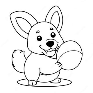 Cute Corgi Puppy Playing With Ball Coloring Page 30124-6555