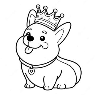 Corgi With A Crown Coloring Page 30128 6570