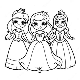 Disney Princesses In Halloween Costumes Coloring Page 30217-6578