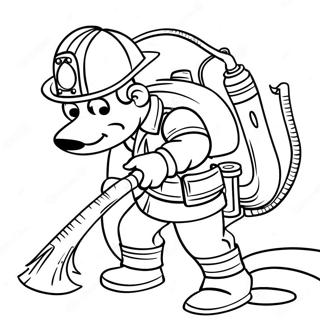 Firefighter With Hose In Action Coloring Page 30299-6598