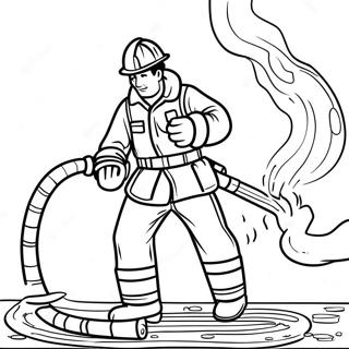 Firefighter With Hose In Action Coloring Page 30299-6599