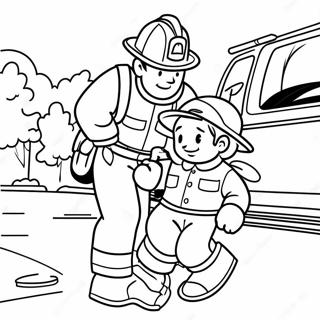 Heroic Firefighter Rescuing A Child Coloring Page 30301-6606
