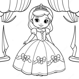 Sofia The First In A Beautiful Dress Coloring Page 30383-6615