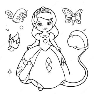 Sofia The First With Magical Creatures Coloring Page 30384-6617