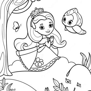 Sofia The First With Magical Creatures Coloring Page 30384-6618