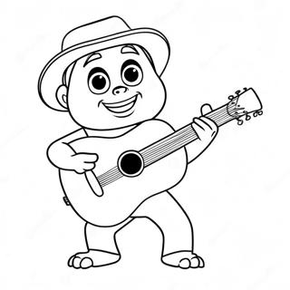 Coco Character Playing Guitar Coloring Page 30464-6634