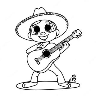 Coco Character Playing Guitar Coloring Page 30464-6635