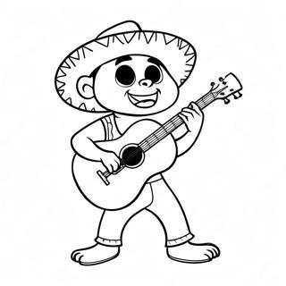 Coco Character Playing Guitar Coloring Page 30464-6636