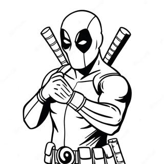 Deadpool In Action Coloring Page 30556-6654