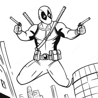 Deadpool In Action Coloring Page 30556-6655