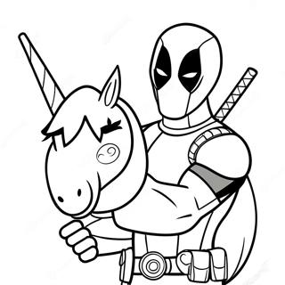 Deadpool With A Unicorn Coloring Page 30560-6671