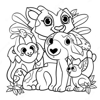 Colorful Jungle Animals Coloring Page 30642-6673