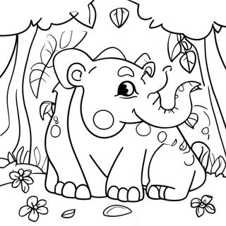 Colorful Jungle Animals Coloring Page 30642-6675