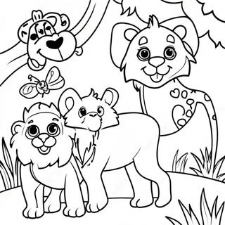 Colorful Jungle Animals Coloring Page 30642-6676