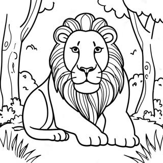 Majestic Lion In The Jungle Coloring Page 30643-6678