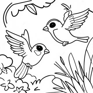 Exotic Birds Flying Over The Jungle Coloring Page 30645 6688