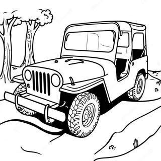 Vintage Jeep Adventure Coloring Page 30813-6717