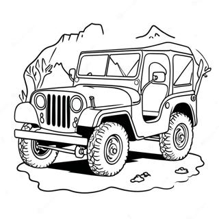 Vintage Jeep Adventure Coloring Page 30813-6719