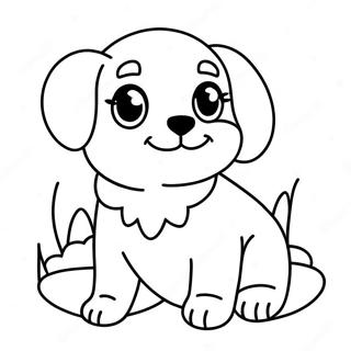 Cute Puppy Coloring Page 3091-553