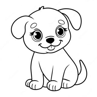 Cute Puppy Coloring Page 3091-555