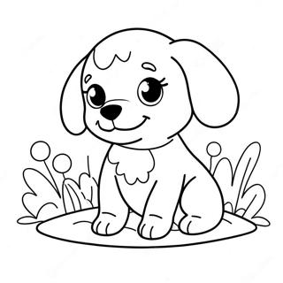 Cute Puppy Coloring Page 3091-556