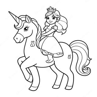Princess Daisy Riding A Unicorn Coloring Page 31092 6790