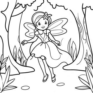 Enchanted Fairy In A Forest Coloring Page 31185-6797