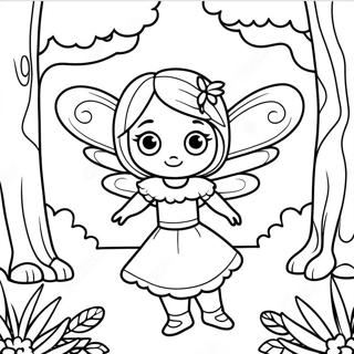 Enchanted Fairy In A Forest Coloring Page 31185-6798