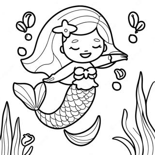 Charming Mermaid Underwater Coloring Page 31188 6809