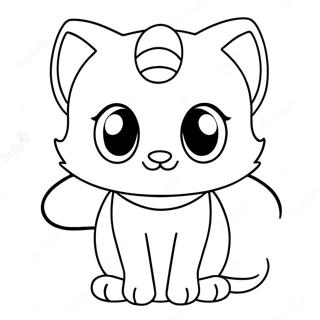 Cute Mew With Sparkling Eyes Coloring Page 31277-6813