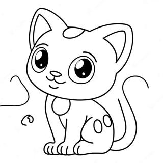 Cute Mew With Sparkling Eyes Coloring Page 31277-6814