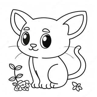 Cute Mew With Sparkling Eyes Coloring Page 31277-6815