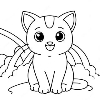 Adorable Mew With A Rainbow Background Coloring Page 31280 6825