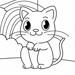 Adorable Mew With A Rainbow Background Coloring Page 31280 6827