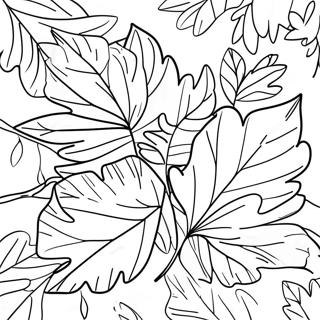 Colorful Fall Leaves Coloring Page 31373-6834