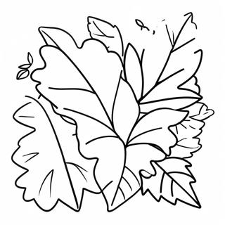 Colorful Fall Leaves Coloring Page 31373-6835