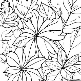 Colorful Fall Leaves Coloring Page 31373-6836