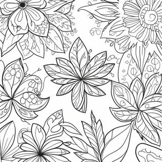 Whimsical Leaf Patterns Coloring Page 31377-6851