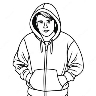 Mr Beast In A Colorful Hoodie Coloring Page 31551-6874