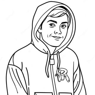 Mr Beast In A Colorful Hoodie Coloring Page 31551-6876