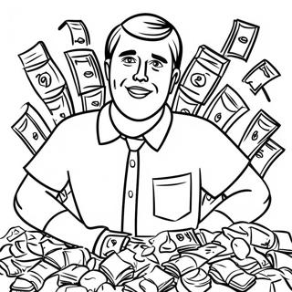 Mr Beast Surrounded By Money Coloring Page 31552-6879