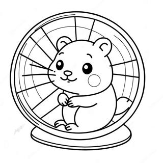 Cute Hamster In A Wheel Coloring Page 31645-6893