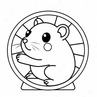 Cute Hamster In A Wheel Coloring Page 31645-6894