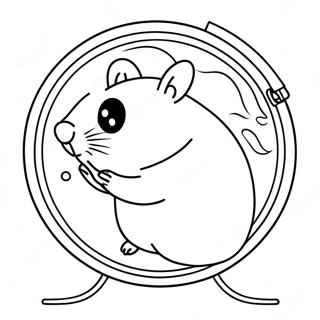 Cute Hamster In A Wheel Coloring Page 31645-6895