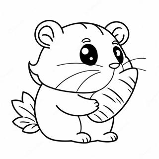 Fluffy Hamster With A Carrot Coloring Page 31646-6897