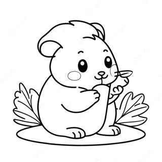 Fluffy Hamster With A Carrot Coloring Page 31646-6898