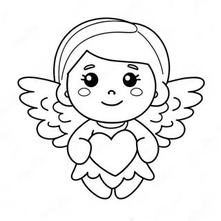 Cute Angel With Heart Coloring Page 31822-6934