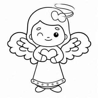 Cute Angel With Heart Coloring Page 31822-6935